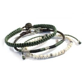 Men's 3 Bracelet Set - Green